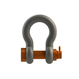 US. Type Drop Forged Anchor Shackle G-2130 With Orange Pin Safety Factor 1.6